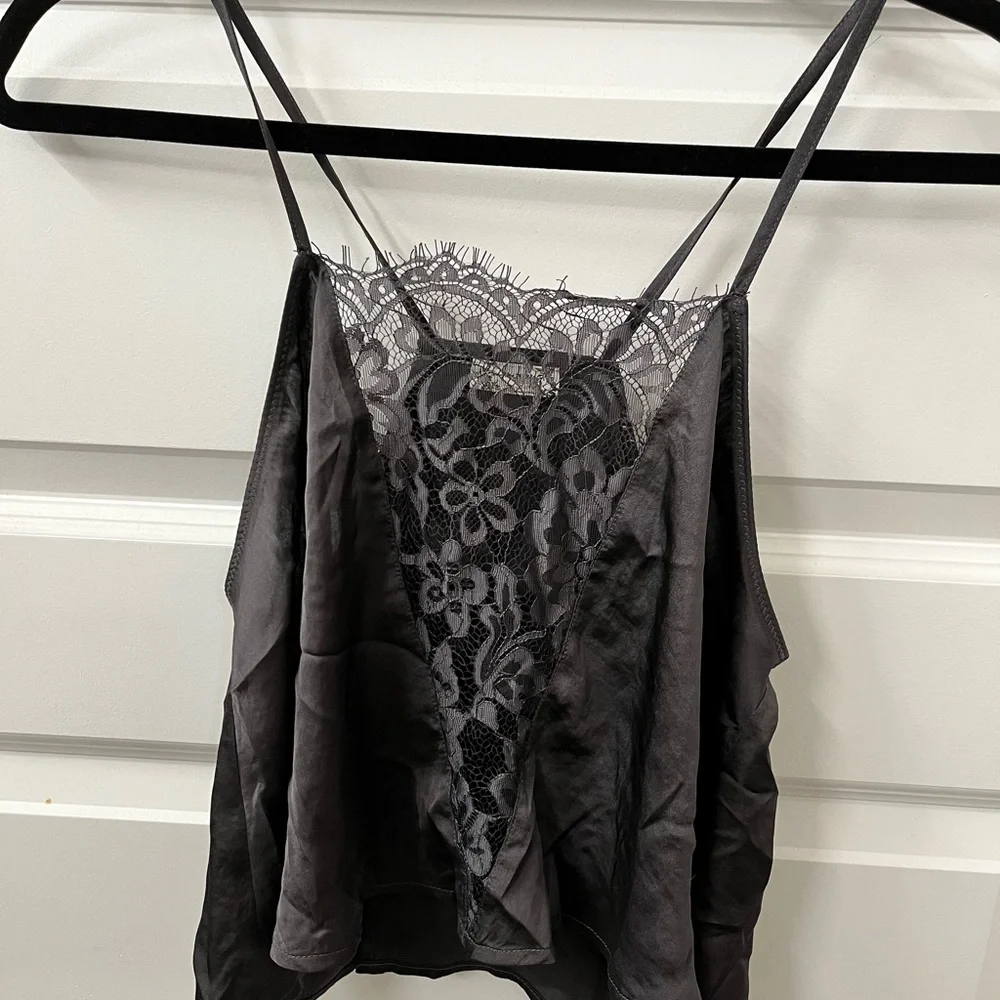 Free People Gray Lace Crop Camisole - Picture 1 of 5